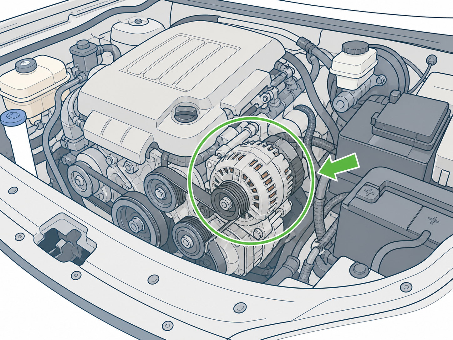 ALT-07 - Locate alternator near belt drive