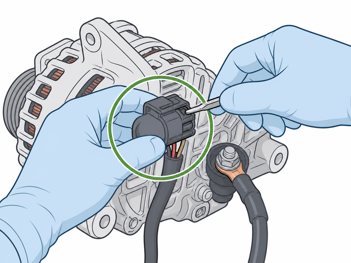 ALT-10 - Disconnect alternator wiring