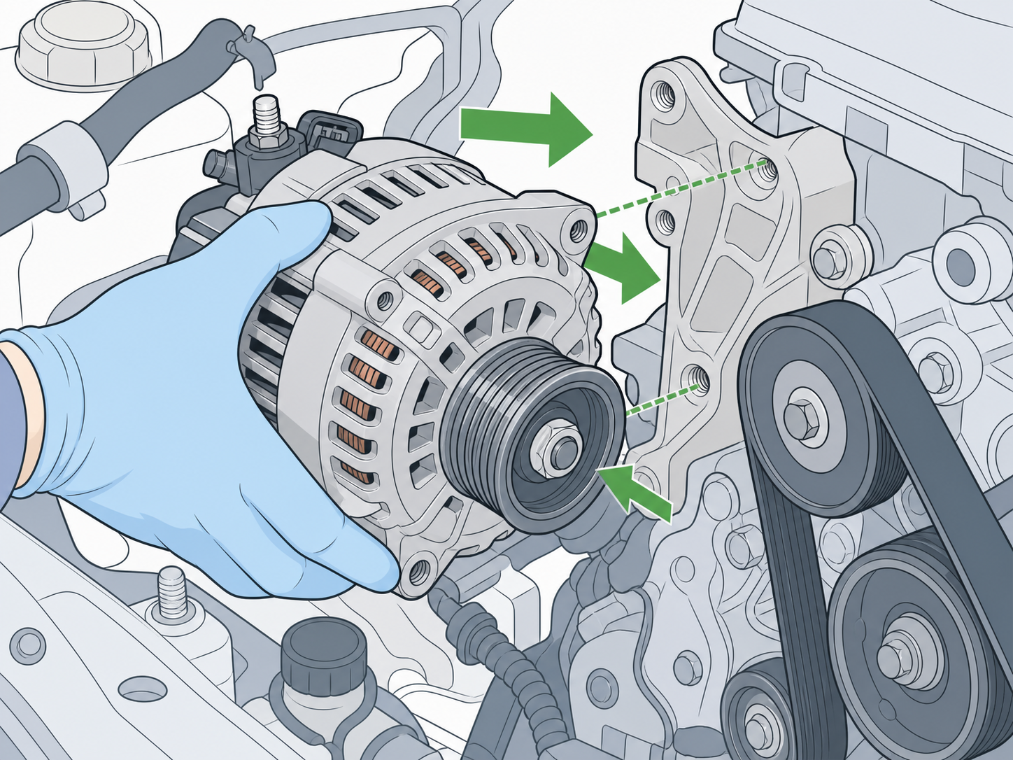 ALT-13 - Position new alternator