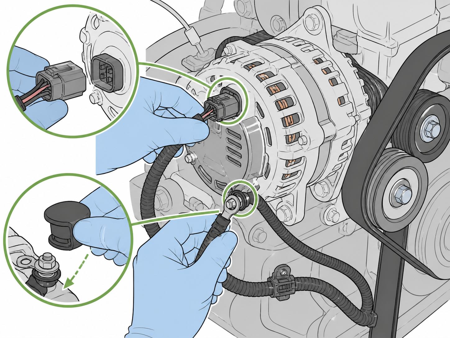 ALT-15 - Reconnect alternator wiring