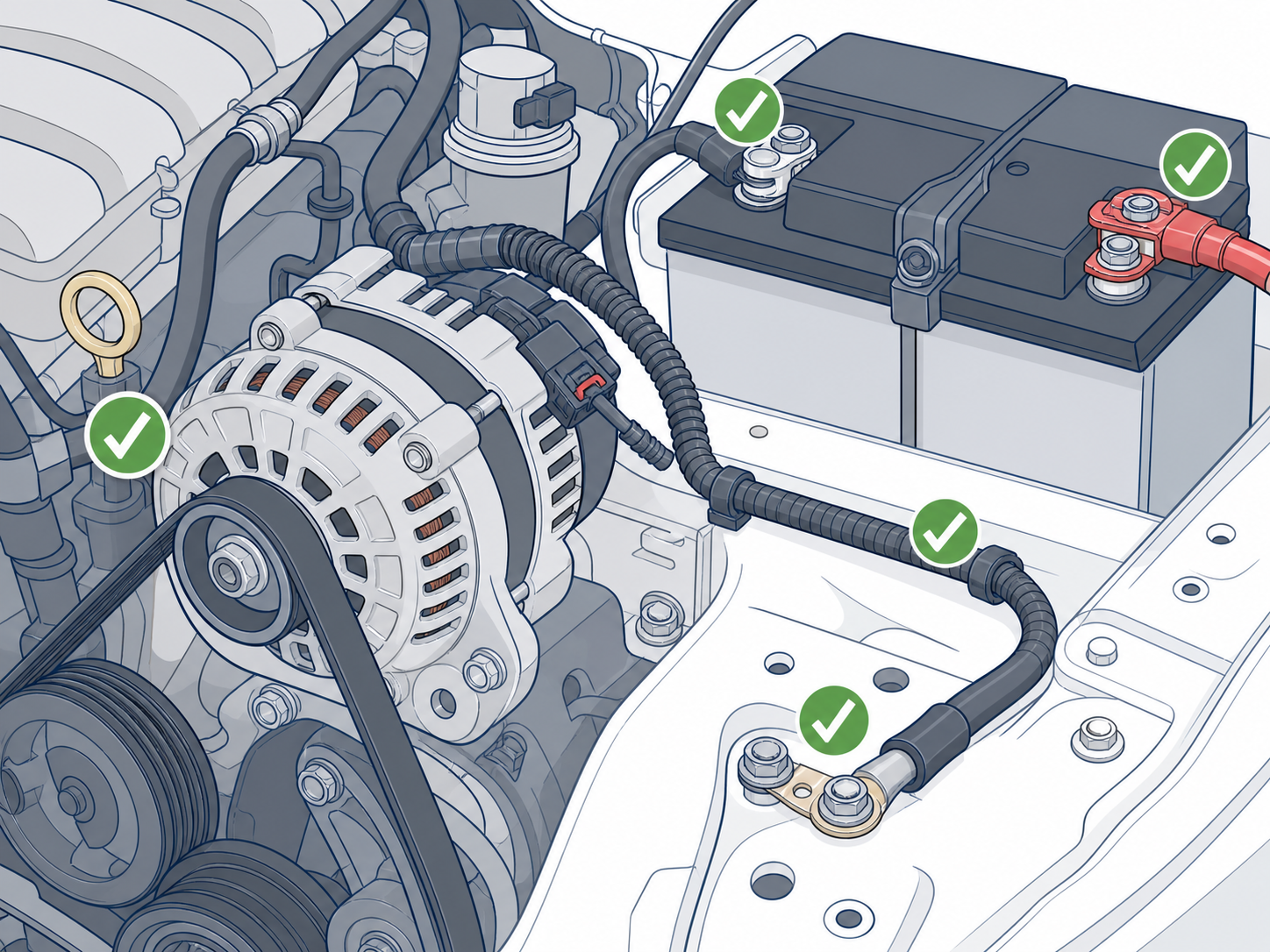 ALT-19 - Keep belt, wiring, and terminals in good condition
