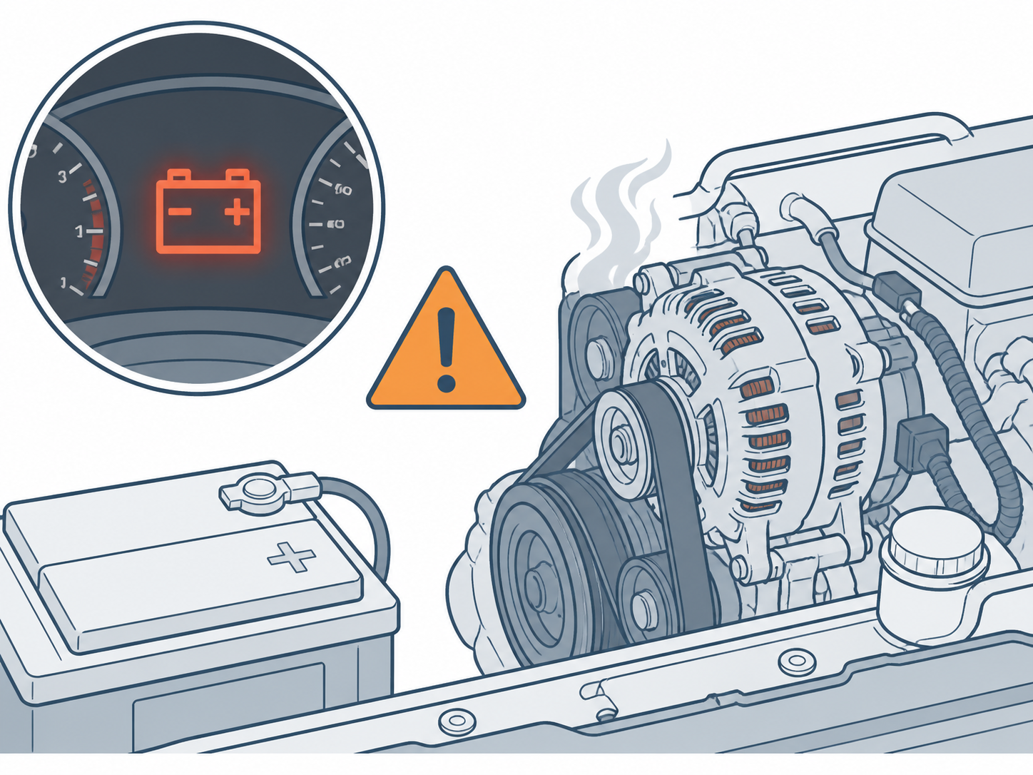 ALT-20 - Stop if abnormal noise, smell, smoke, or warning light continues
