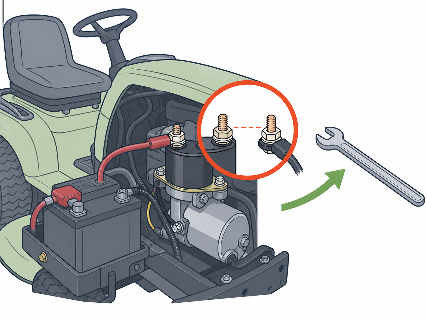 LG-ST-05 - Do not bridge starter or solenoid terminals