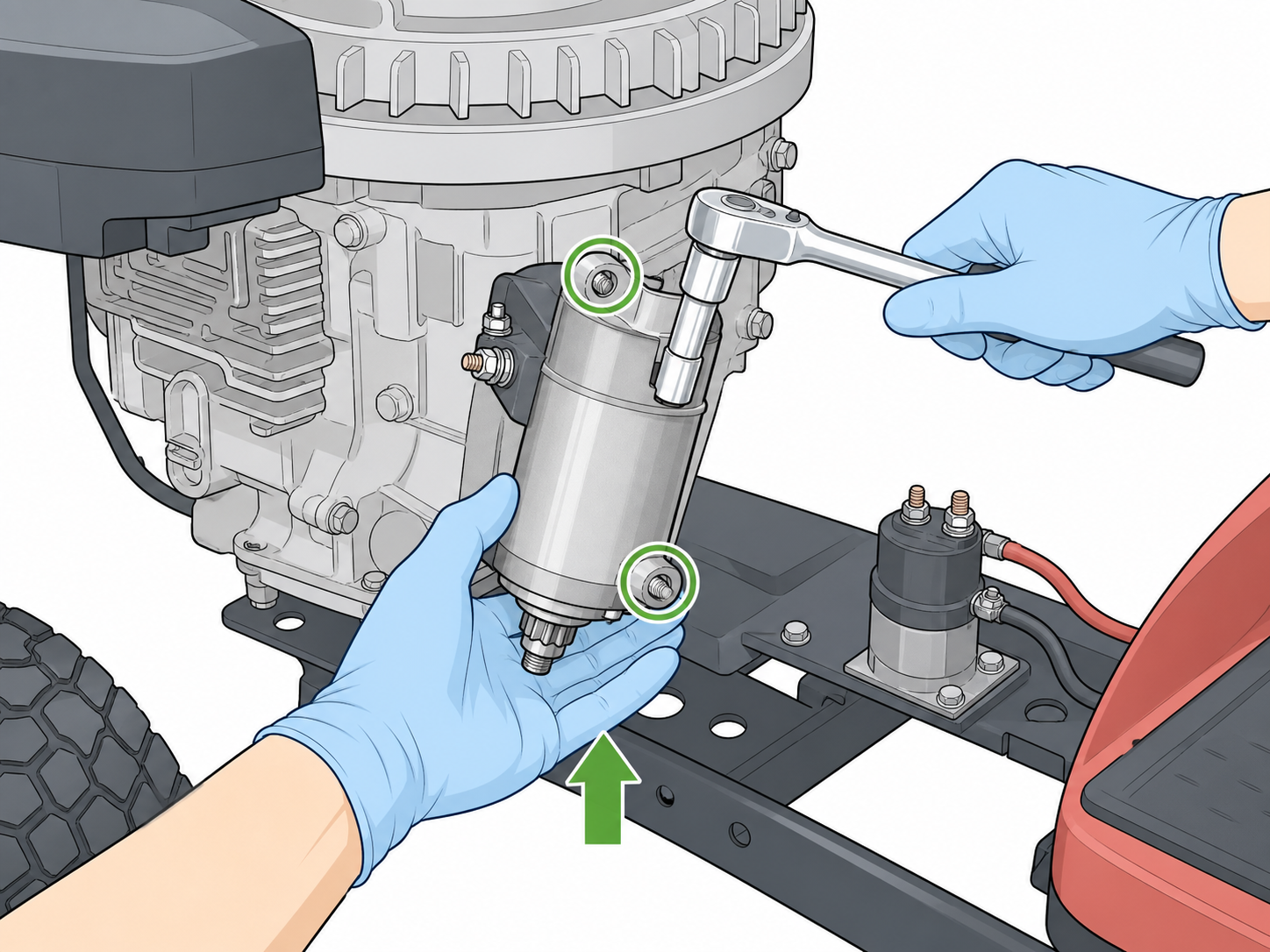 LG-ST-11 - Remove starter mounting bolts