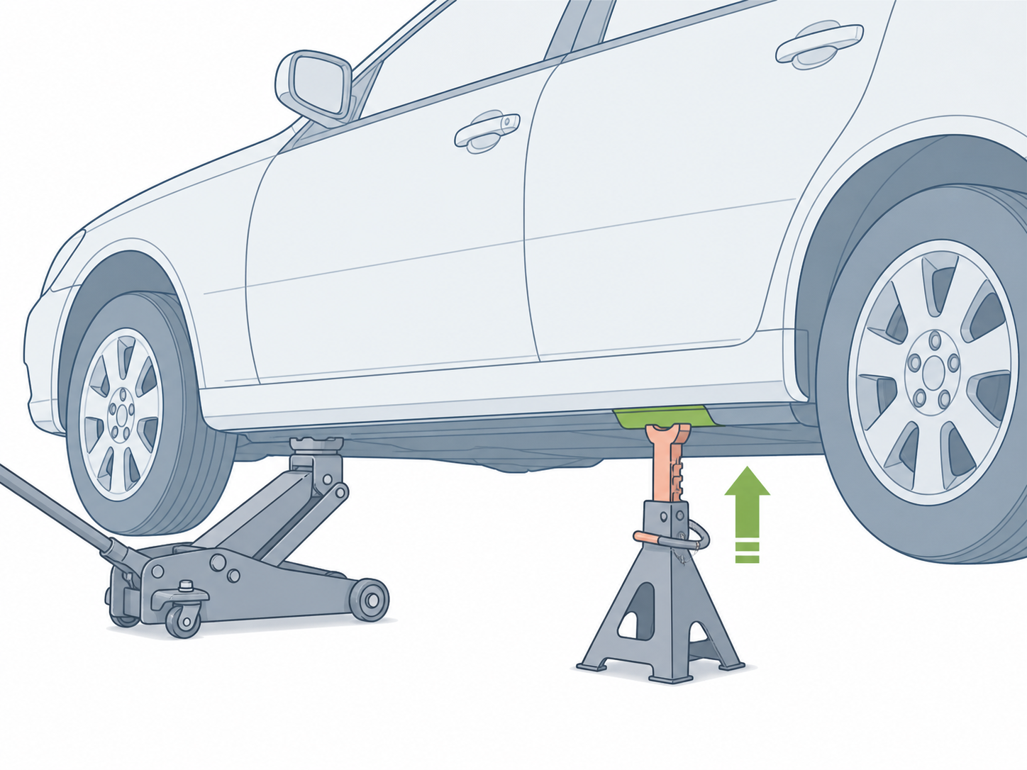 PV-ST-03 - Raise and support vehicle with jack stands