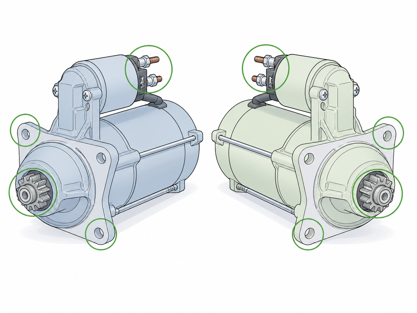 PV-ST-11 - Compare old and new starter side by side